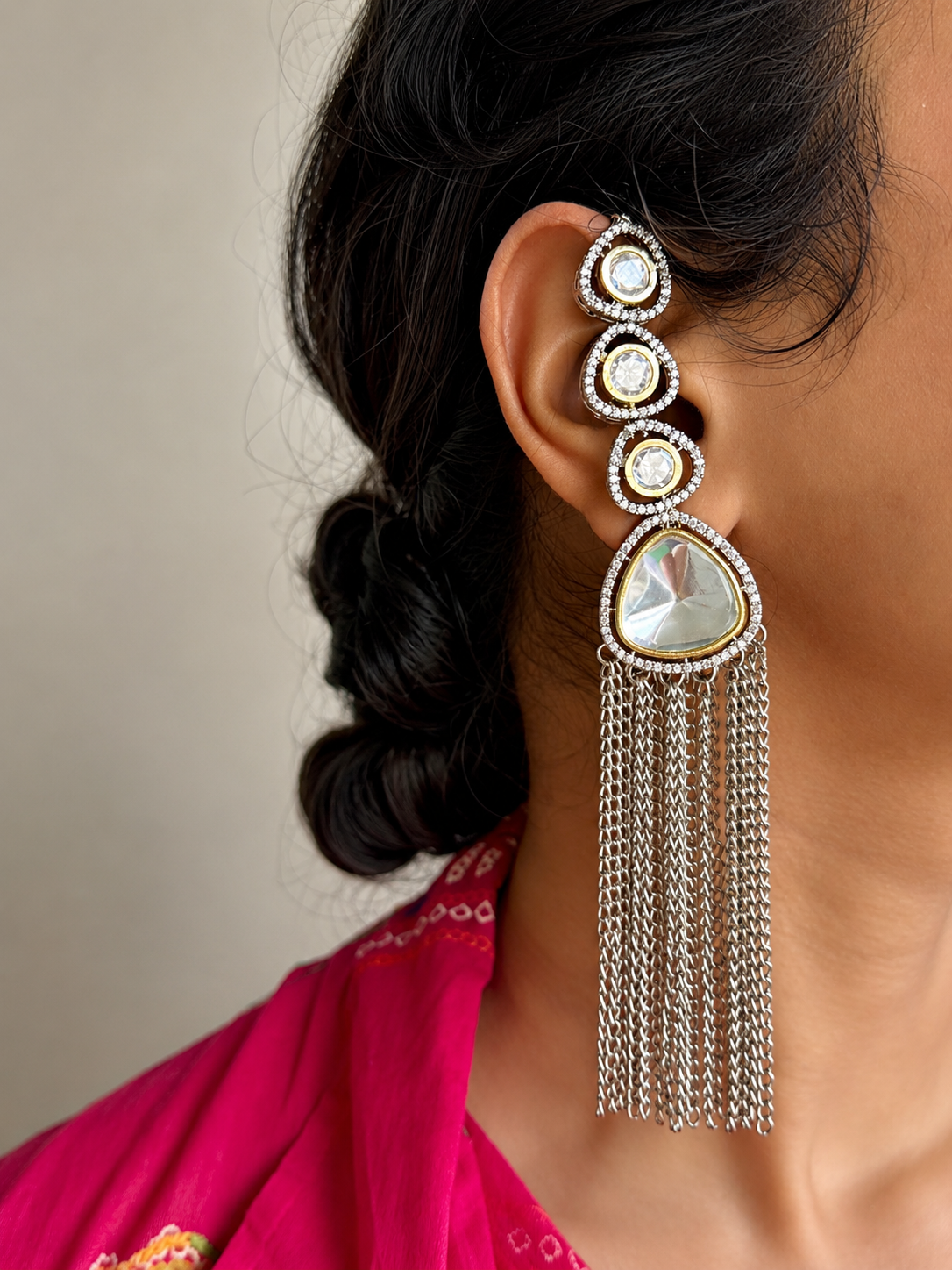 Dilhara Polki Statement Earrings