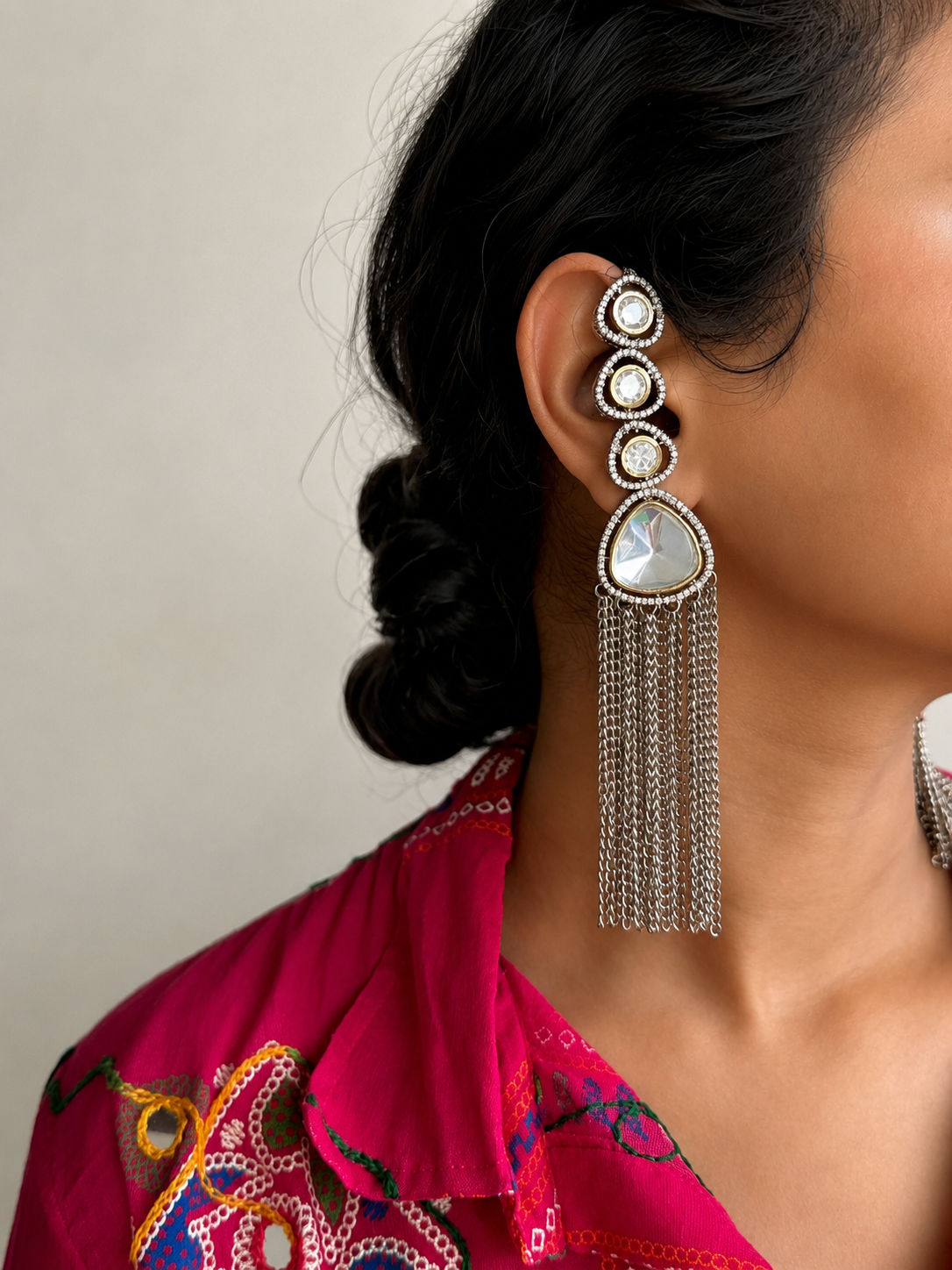 Dilhara Polki Statement Earrings