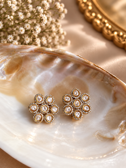Floral Polki Studs