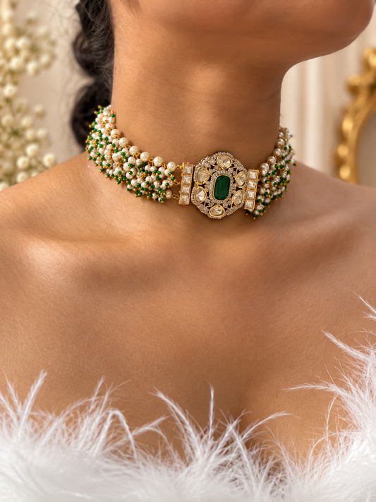 Green Polki Choker