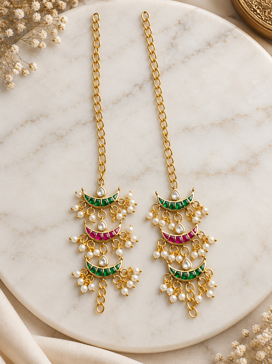 Emerald Ruby Chand Earstring