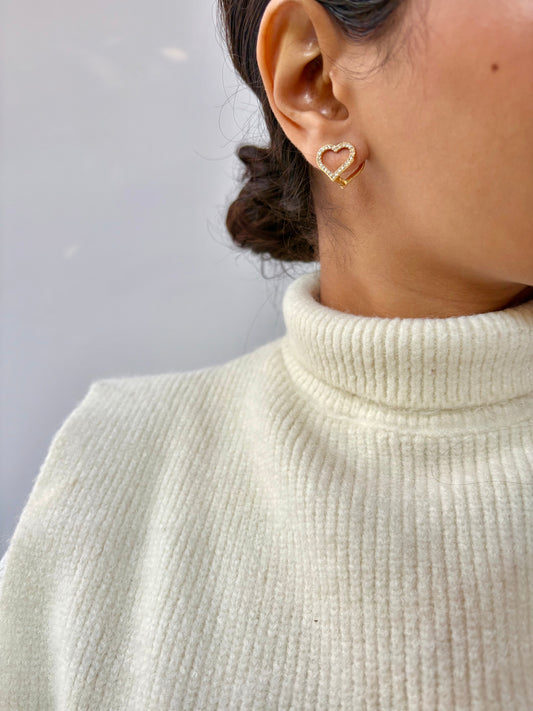 Stone Heart Earrings