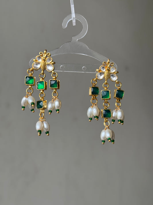 Cute Butterfly Green Earrings