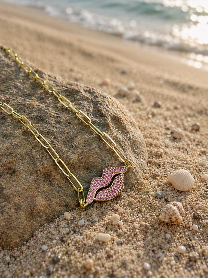 Pink Lips Pendant Neckchain