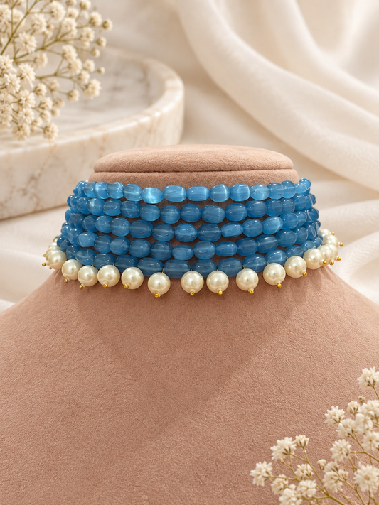Panna Moti Bead Choker