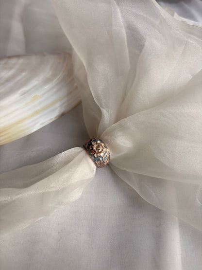 Meenakari Polki Ring