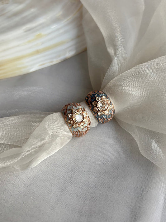 Meenakari Polki Ring