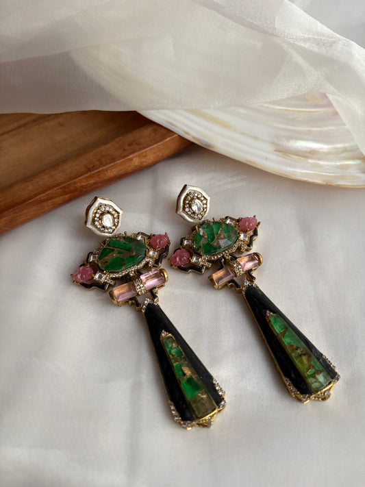 Statement Green Earrings