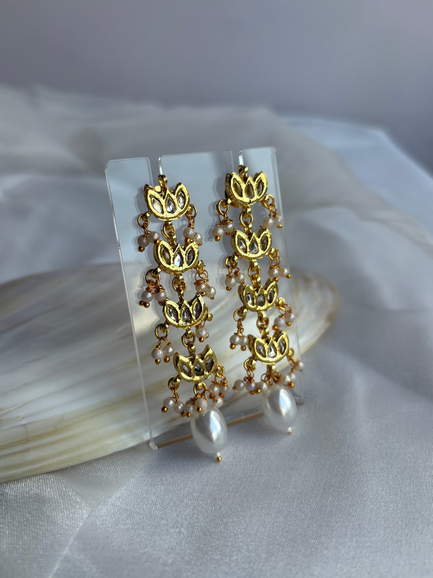 Long Lotus Earrings