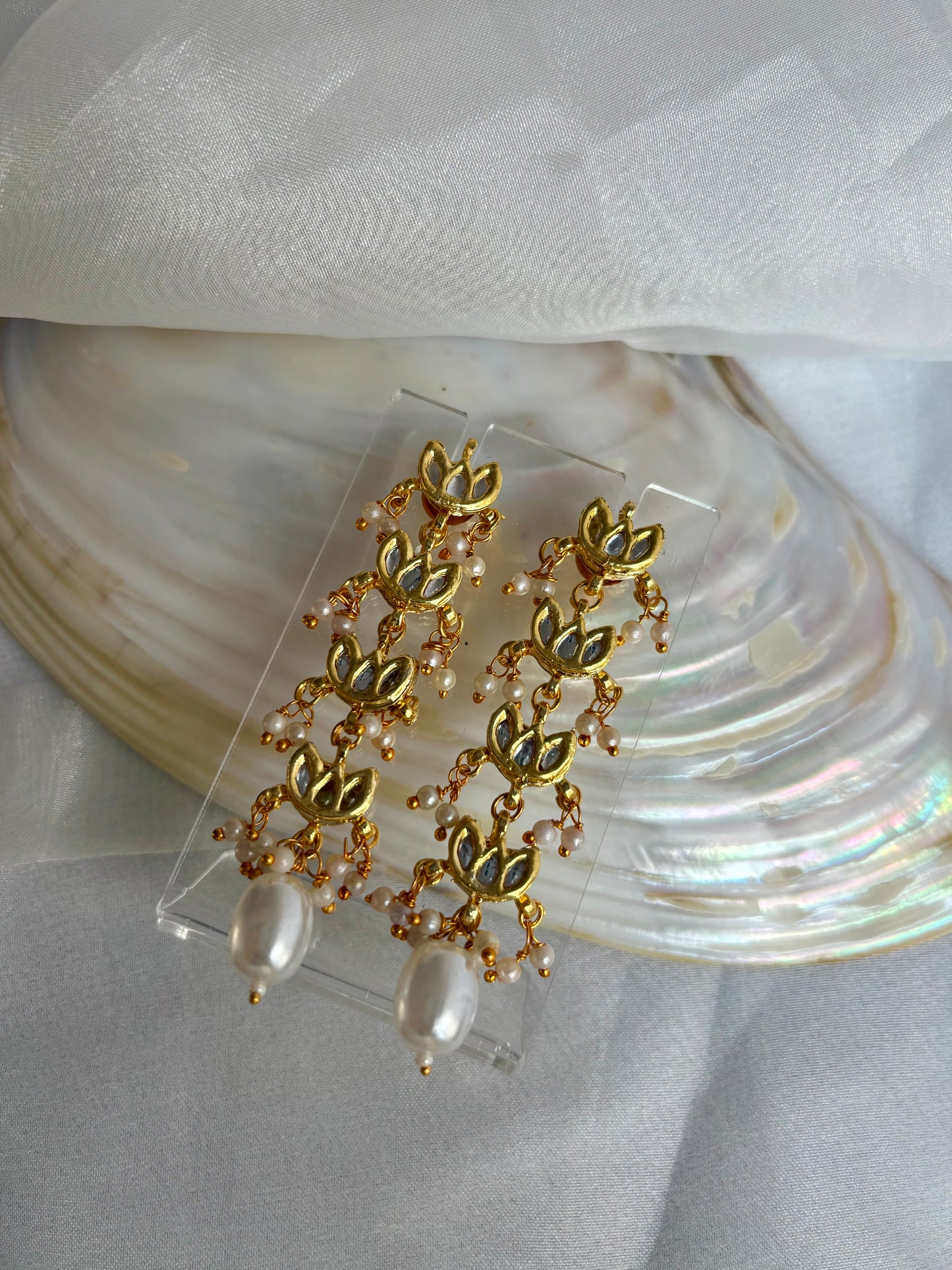 Long Lotus Earrings