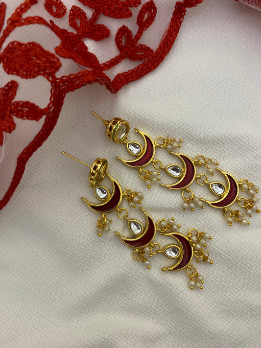 Chand Red Earrings